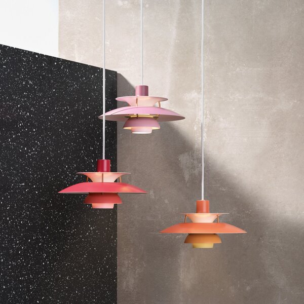 Lampada a sospensione Louis Poulsen, PH 5, dimmerabile, Rosso, Soggiorno, Metallo, Design