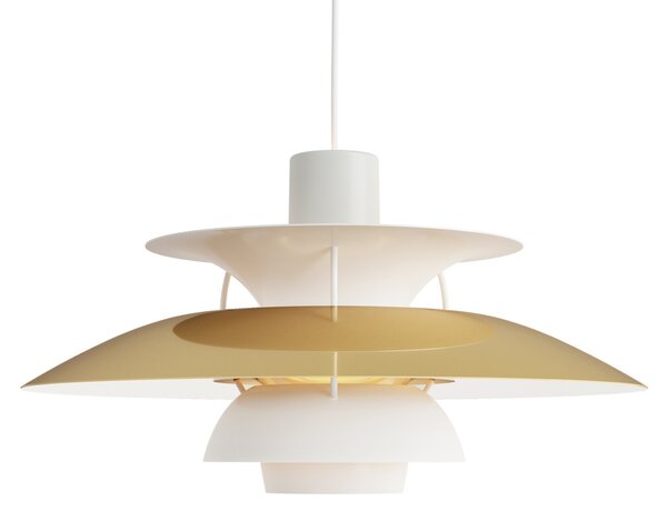 Lampada a sospensione Louis Poulsen, PH 5 500, dimmerabile, Dorato / Ottone, Soggiorno, Metallo, Design
