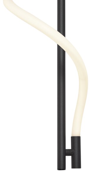 Lampada da parete moderna nera con LED dimmerabile a 3 livelli - Twirl