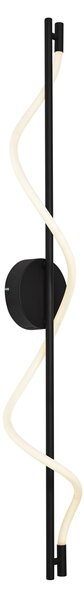 Lampada da parete moderna nera con LED dimmerabile a 3 livelli - Twirl