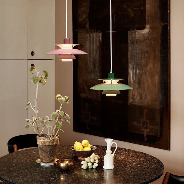 Lampada a sospensione Louis Poulsen, PH 5 Mini, dimmerabile, Verde, Soggiorno, Metallo, Design