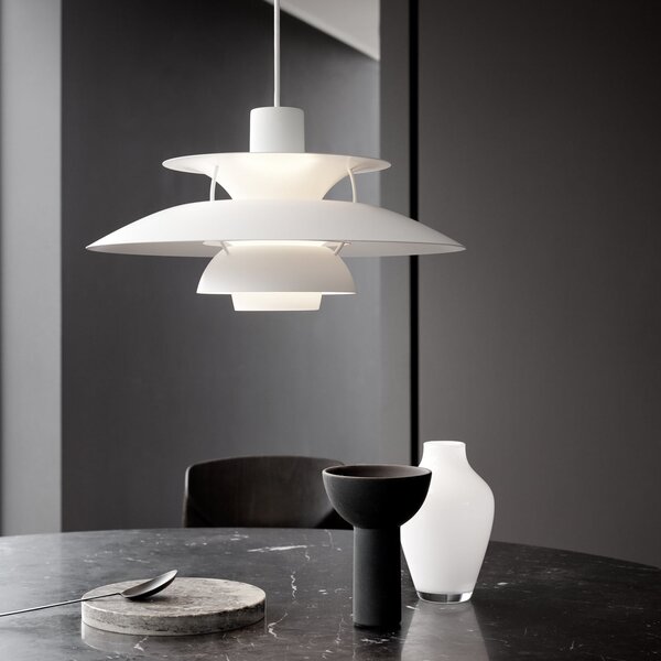 Lampada a sospensione Louis Poulsen, PH 5, dimmerabile, Bianco, Soggiorno, Metallo, Design
