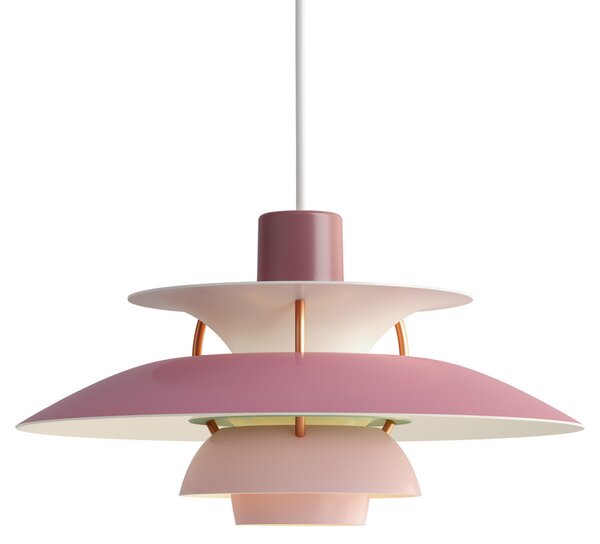Lampada a sospensione Louis Poulsen, PH 5 Mini, dimmerabile, Rosa / Rosé, Soggiorno, Metallo, Design