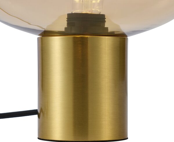 Lampada da tavolo di design in ottone con vetro ambrato - Umbrella