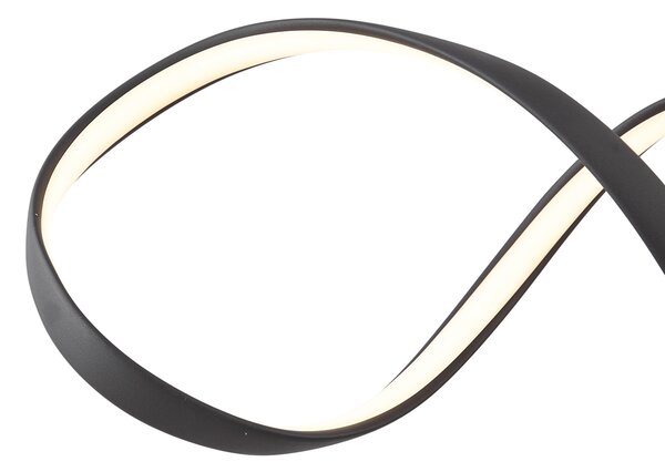 Lampada a sospensione di design nera 100 cm con LED dimmerabile a 3 livelli - Wokkel