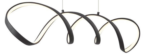 Lampada a sospensione di design nera 100 cm con LED dimmerabile a 3 livelli - Wokkel