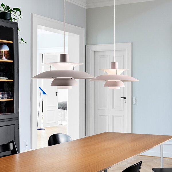 Lampada a sospensione Louis Poulsen, PH 5, dimmerabile, Rosa / Rosé, Soggiorno, Metallo, Design