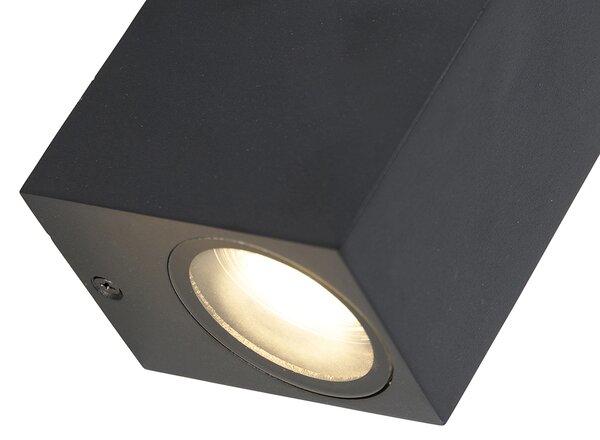 Set di 4 luci da parete intelligenti nere IP44 incl. 8 GU10 Wifi - Baleno