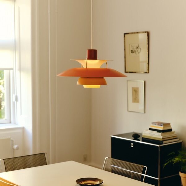 Lampada a sospensione Louis Poulsen, PH 5, dimmerabile, Arancione, Soggiorno, Metallo, Design