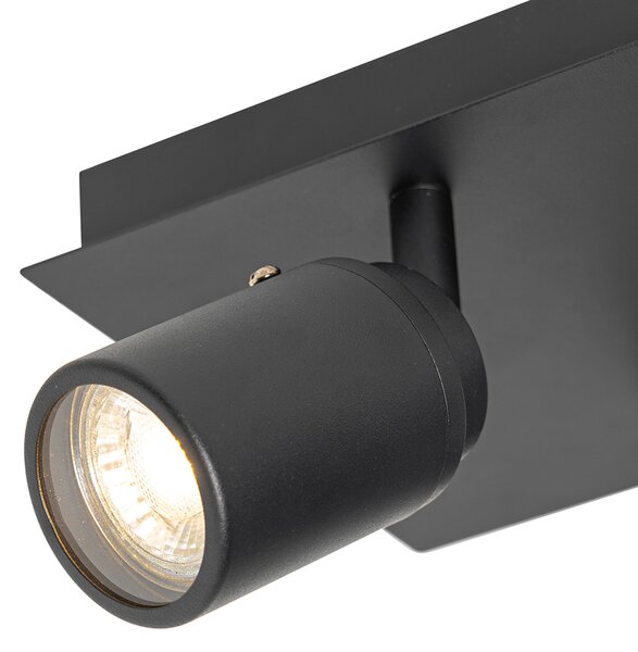 Faretto da soffitto per bagno intelligente nero quadrato IP44 con 2 GU10 Wi-Fi - Ducha