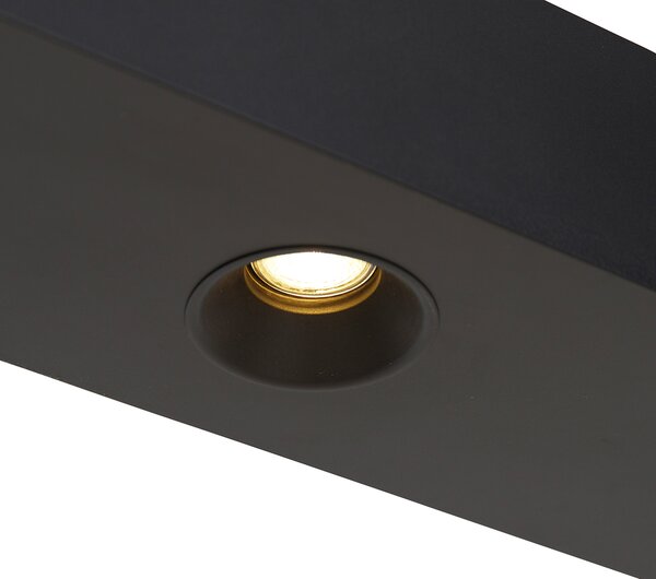 Lampada a sospensione intelligente nera con mensola incl. 4 GU10 Wi-Fi - Cage Rack