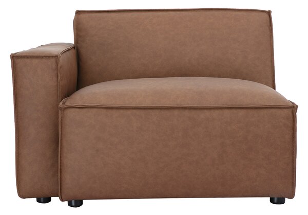Modulo d'angolo sinistro per divano in pelle marrone SPLIT