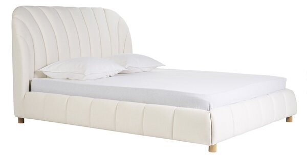 Letto a due piazze 160x200 in tessuto effetto lana ricciolata ARIELLE