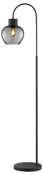 Lampada da terra BRILLIANT modello Ligari, altezza 164 cm, attacco E27, realizzata in alluminio e vetro, con vetro fumé