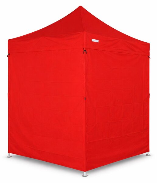 Gazebo pieghevole 2x2m ACCIAIO Standard con 4 pareti laterali chiuse - Rosso