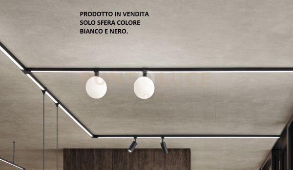 Elemento sfera ball 9w 3000k 585lm nero d.15cm per sistema binario