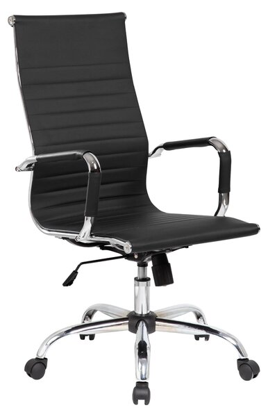 Sedia da ufficio AROA, ergonomica, regolabile, in ecopelle, colore grigio