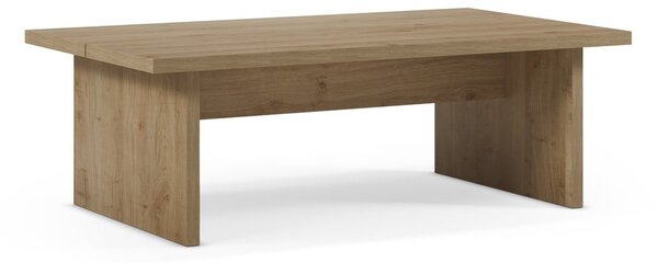 Tavolino da salotto di colore naturale con piano effetto rovere 70x120 cm Loana – Marckeric