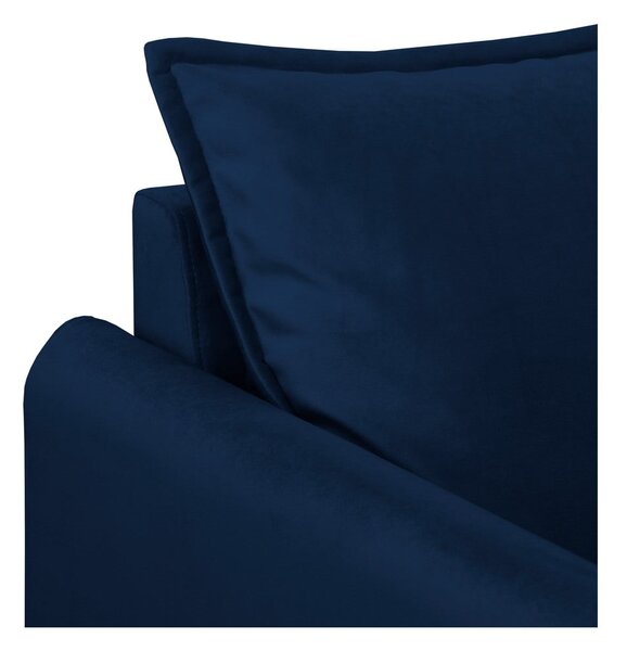 Poltrona blu scuro con rivestimento in velluto Juli – Ropez