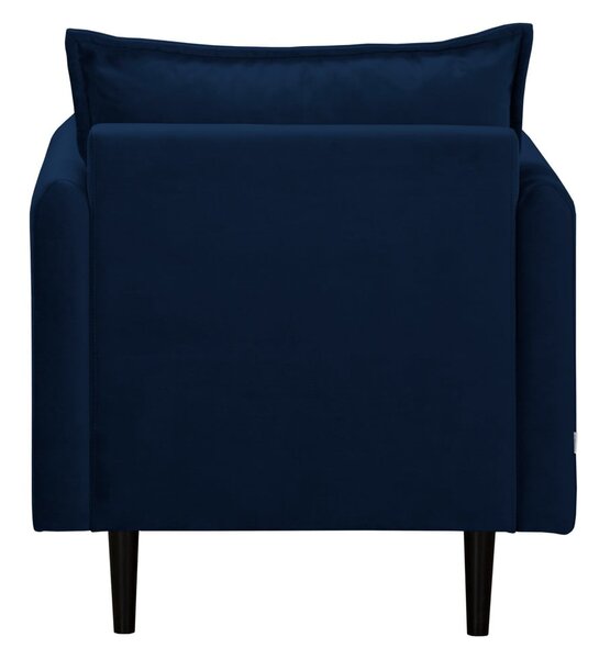 Poltrona blu scuro con rivestimento in velluto Juli – Ropez
