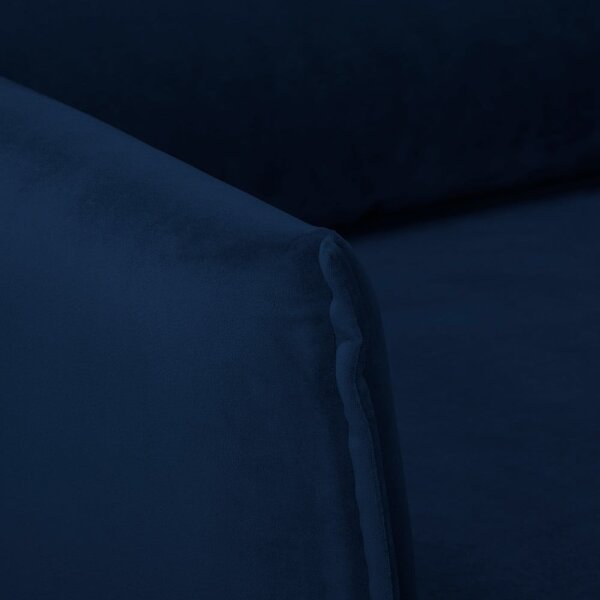 Poltrona blu scuro con rivestimento in velluto Juli – Ropez