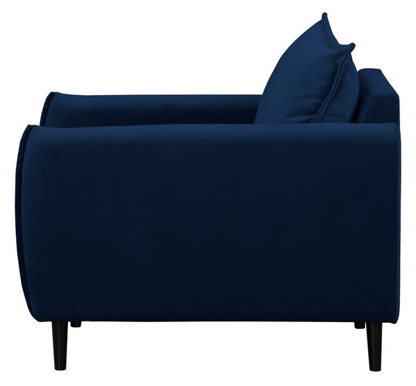 Poltrona blu scuro con rivestimento in velluto Juli – Ropez