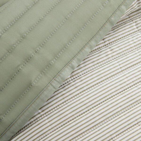 Copriletto verde con rivestimento trapuntato 220x230 cm Stripe – Catherine Lansfield