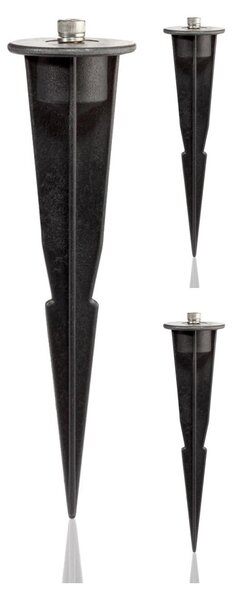 Ledscom.de: 3 supporti a picchetto per illuminazione da giardino, colore nero, 17 cm di altezza, diametro 45 mm