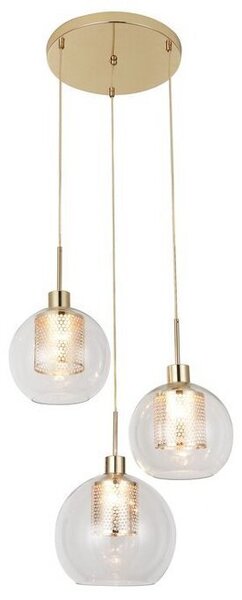 Rabalux 6496 Lampada a sospensione 3 spot Philana, E27, oro, sferico-rotondo, moderno, ø450mm