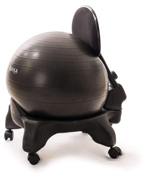Sedia ergonomica attiva con palla gonfiabile, colore nero, modello Plus