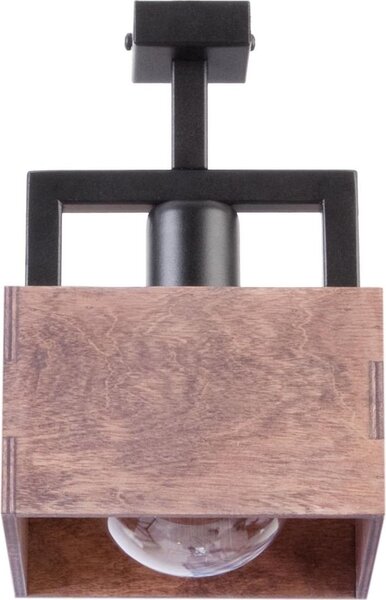 Lampada da soffitto Dakota in legno scuro e nero, 1xE27x15W, metallo, dimensioni: 25x16x16 cm, IP20, Sigma Lighting