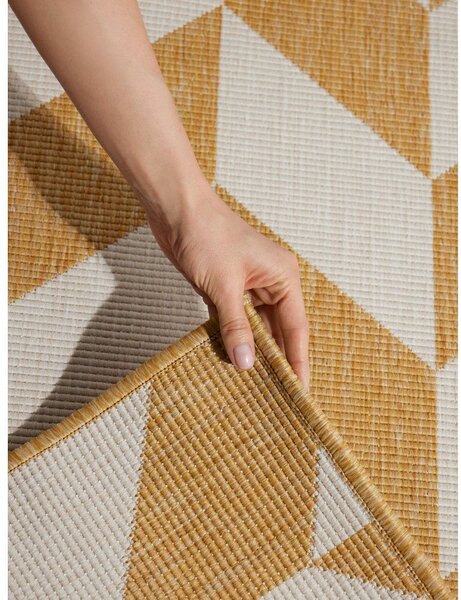 Tappeto da interno/esterno giallo ocra/color crema 120x170 cm Haringey Terrick – Ted Baker