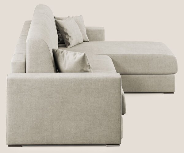 Best Divano letto angolare in tessuto impermeabile T02 panna