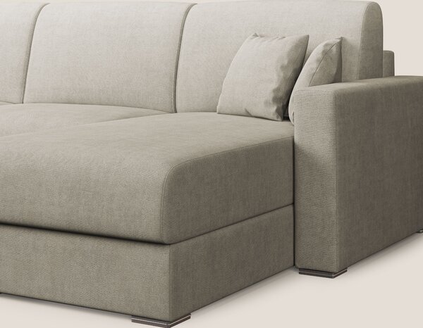 Best Divano letto angolare in tessuto impermeabile T02 panna