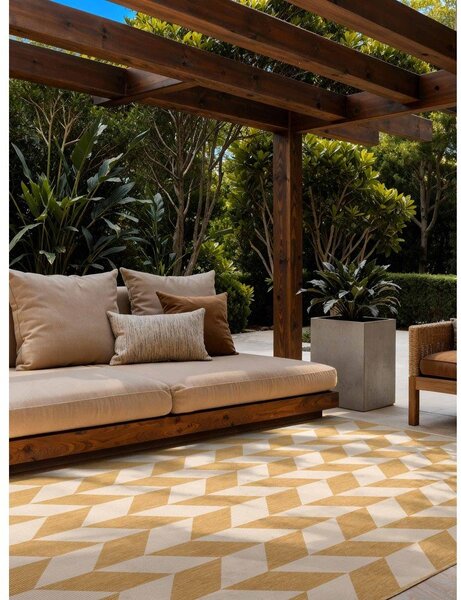 Tappeto da interno/esterno giallo ocra/color crema 120x170 cm Haringey Terrick – Ted Baker