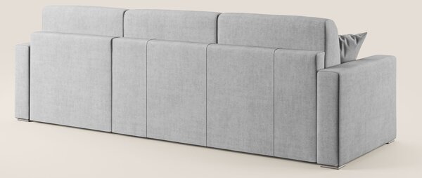 Best Divano letto angolare in tessuto impermeabile T02 grigio chiaro