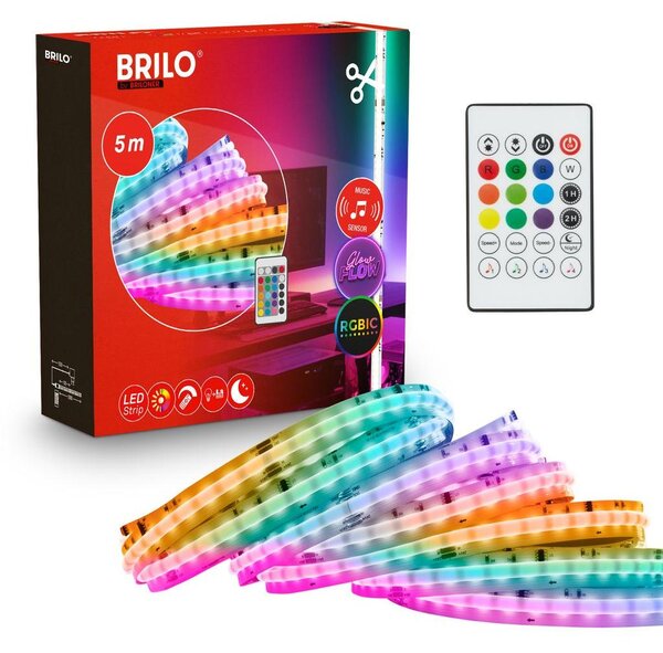 Striscia LED COB, striscia LED, barra luminosa, dimmerabile, con telecomando, RGBIC, bianco caldo