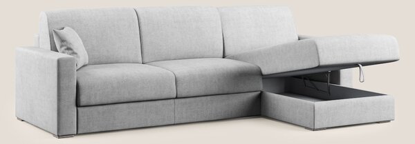 Best Divano letto angolare in tessuto impermeabile T02 grigio chiaro