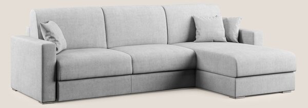 Best Divano letto angolare in tessuto impermeabile T02 grigio chiaro