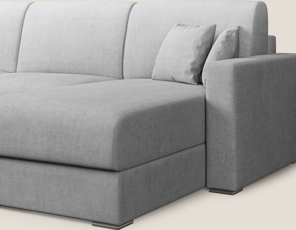 Best Divano letto angolare in tessuto impermeabile T02 grigio chiaro