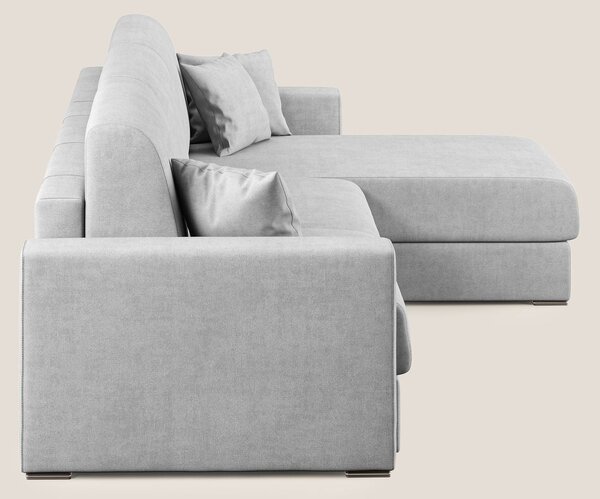 Best Divano letto angolare in tessuto impermeabile T02 grigio chiaro