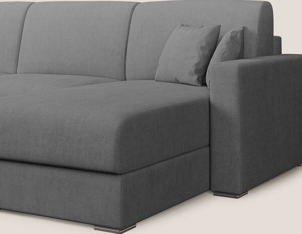 Best Divano letto angolare in tessuto impermeabile T02 grigio