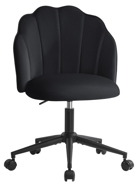 Sgabello da trucco con rotelle, in velluto, con altezza regolabile, colore nero
