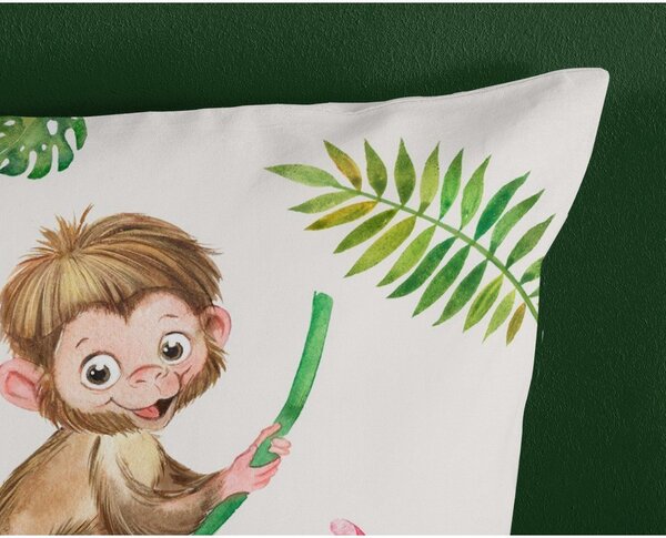 Set copripiumino e federa da bambini verde/beige in cotone per letto singolo 140x200 cm Play – Good Morning