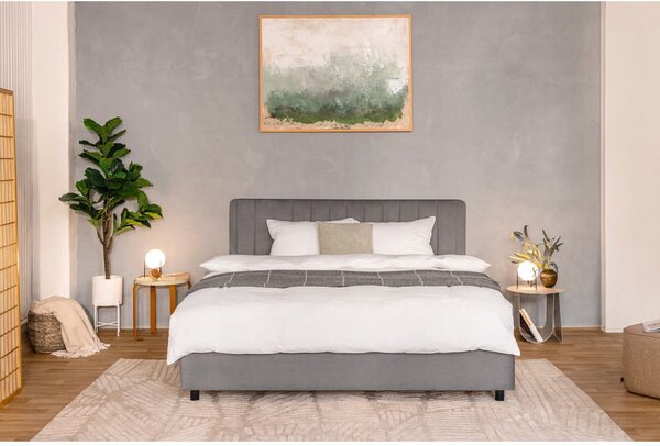 Letto matrimoniale imbottito grigio con contenitore con rete inclusa 180x200 cm Myra Slim Line – Bonami Selection