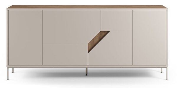 Cassettiera effetto rovere in colore crema-naturale 180x80x40 cm Lilou - Marckeric