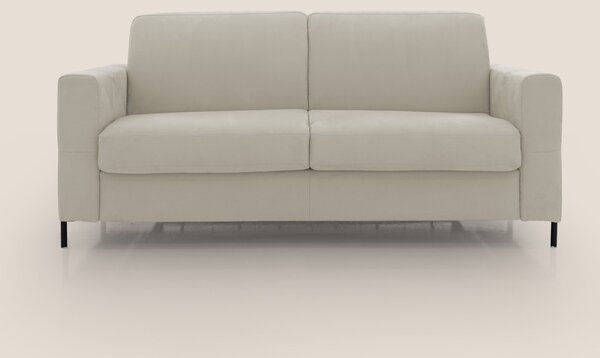 Ortensia divano letto materasso H18 cm con piedi alti in elegante micr