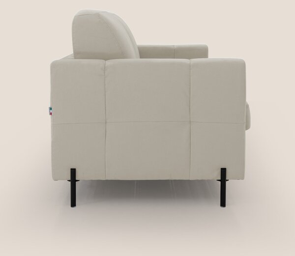 Ortensia divano letto materasso H18 cm con piedi alti in elegante micr
