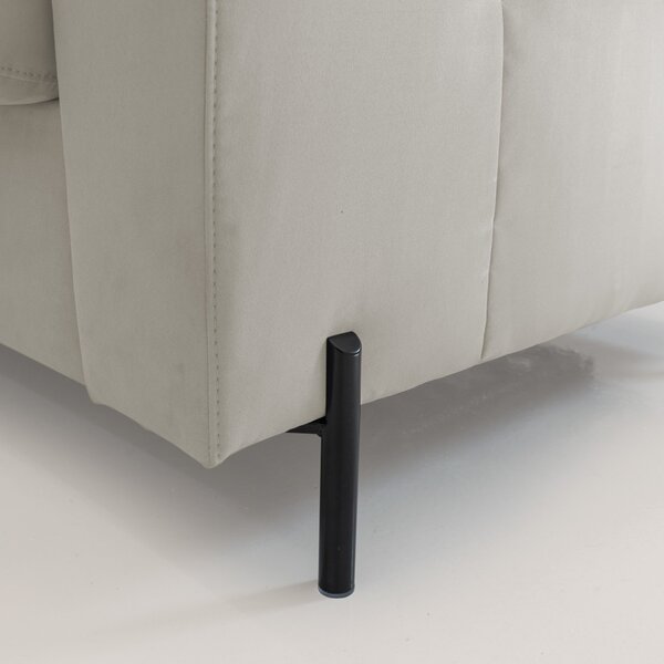 Ortensia divano letto materasso H18 cm con piedi alti in elegante micr