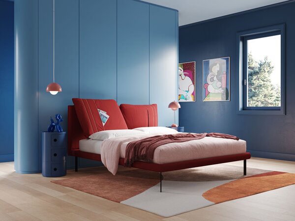 Giselle letto moderno con cuscini testata regolabili con tasche in mic